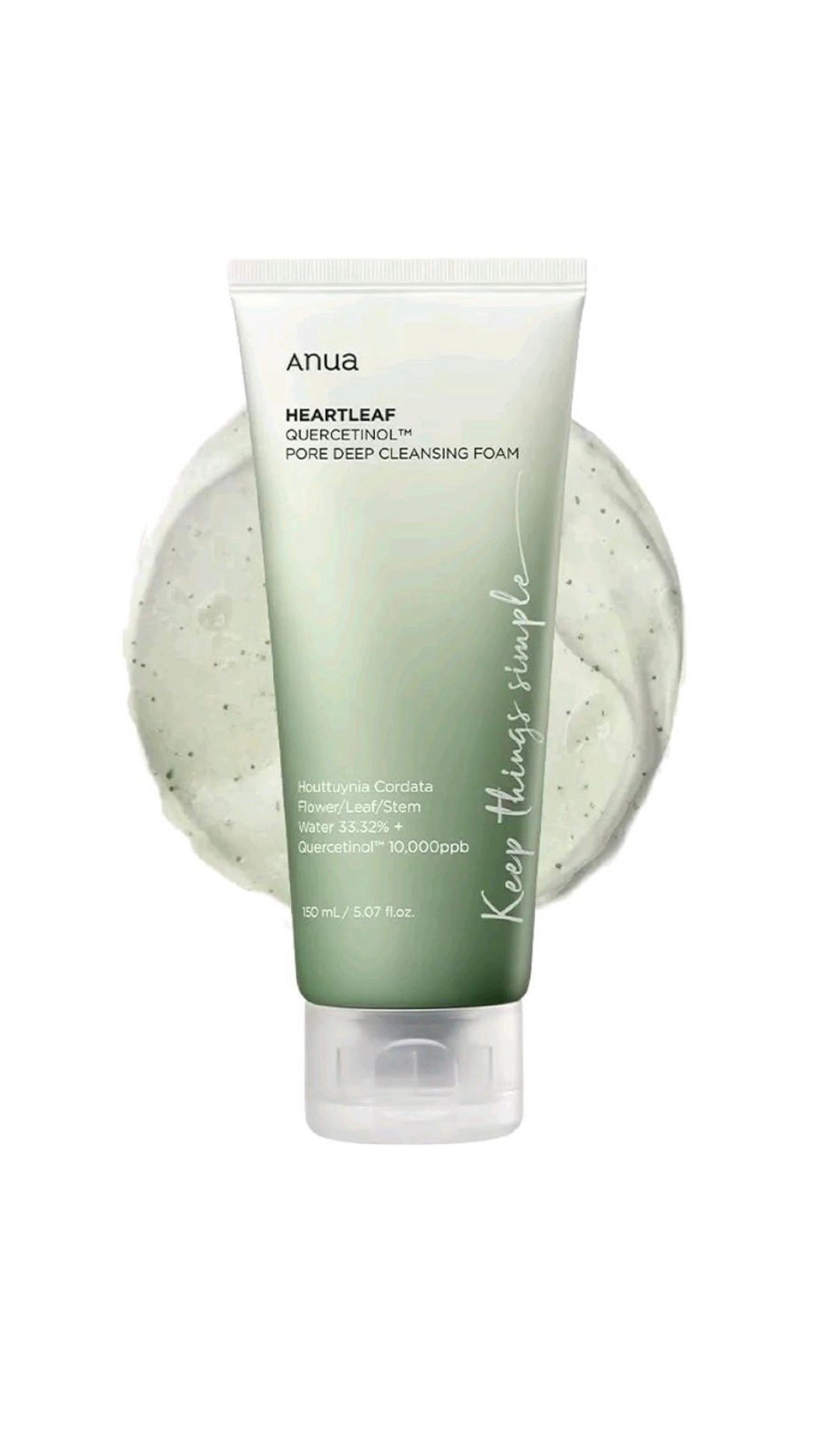Anua Heartleaf Quercetinol Pore Deep Cleansing Foam 150ml.