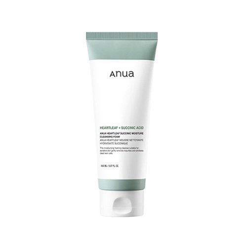 Anua heartleave + succinic Acid Cleansing Foam, 150ml.