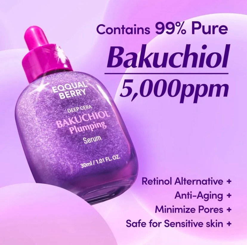EQQUALBERRY Bakuchiol Plumping Serum, 30ml. - Image 2