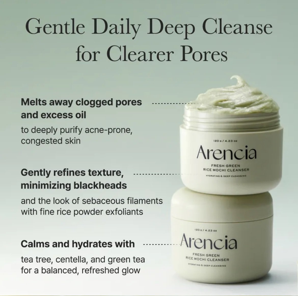 Arencia Fresh Green Rice Mochi Cleanser - Image 4