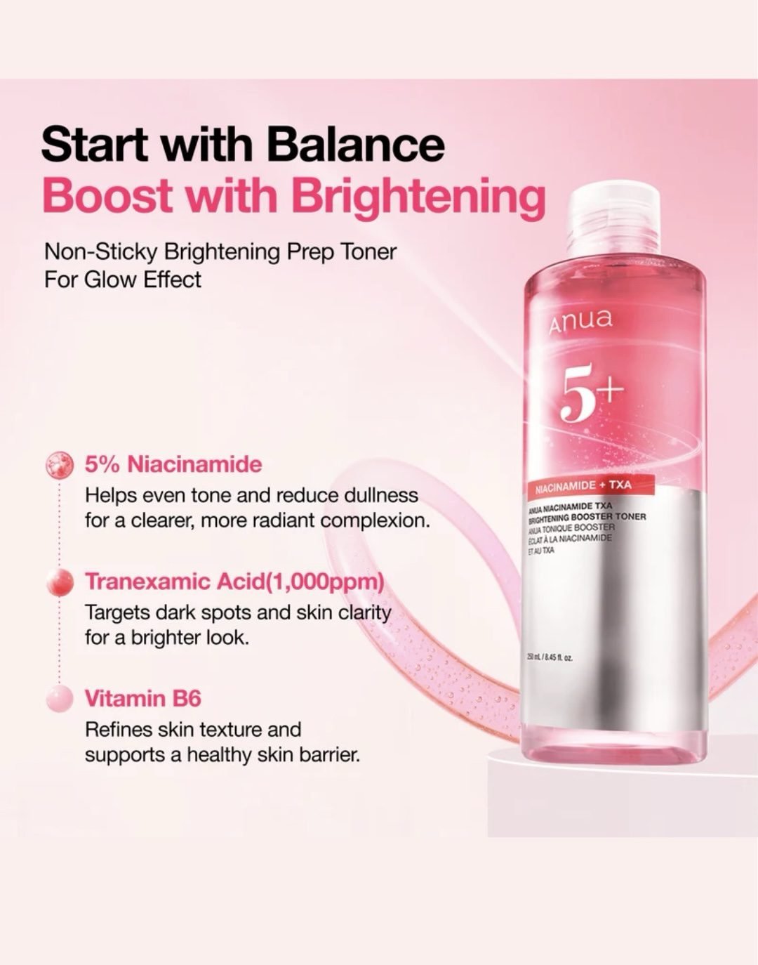 Anua Niacinamide TXA Brightening Booster Toner 250ml. - Image 4