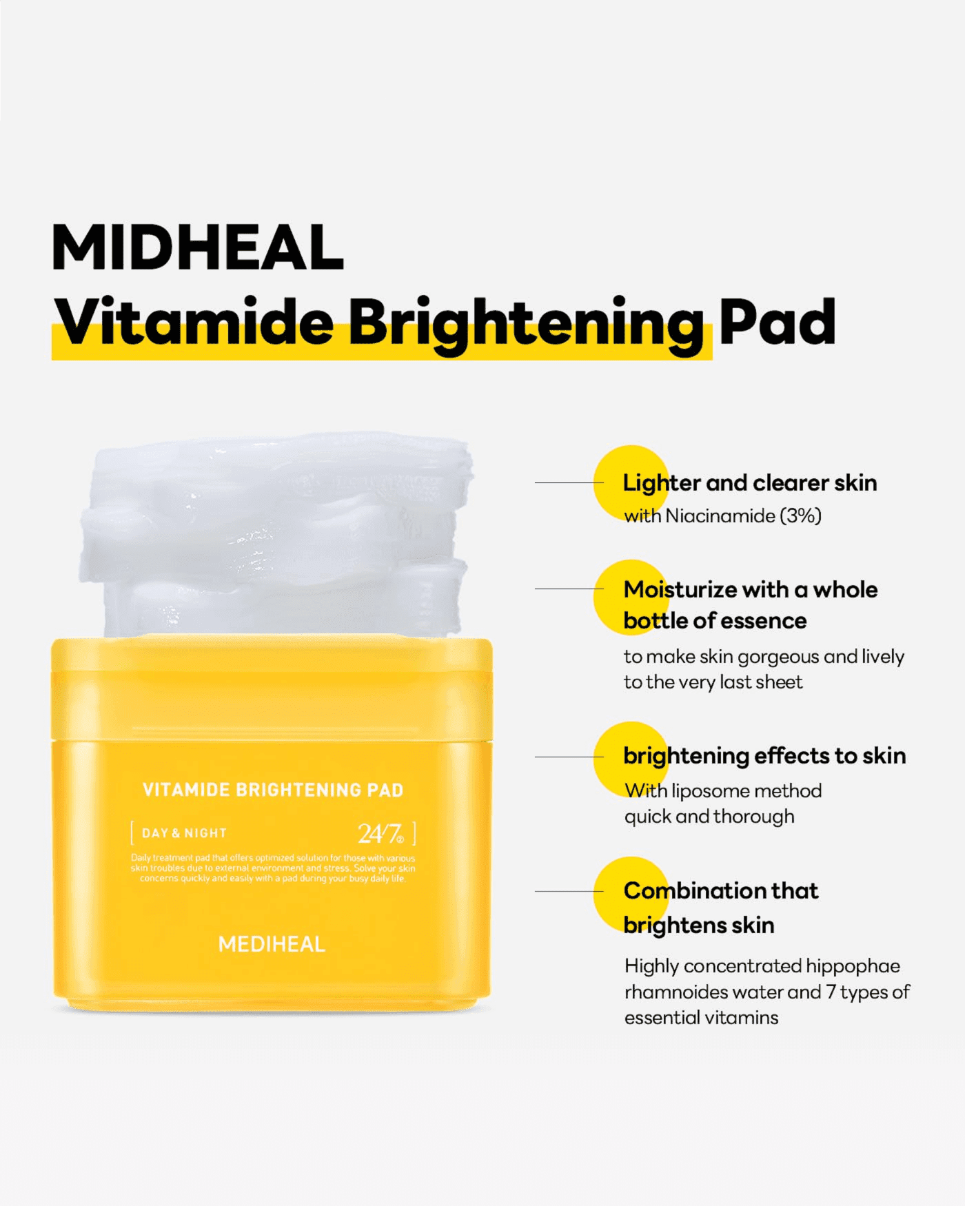 Mediheal Vitamide Brightening Pad (100 pads) - Image 4