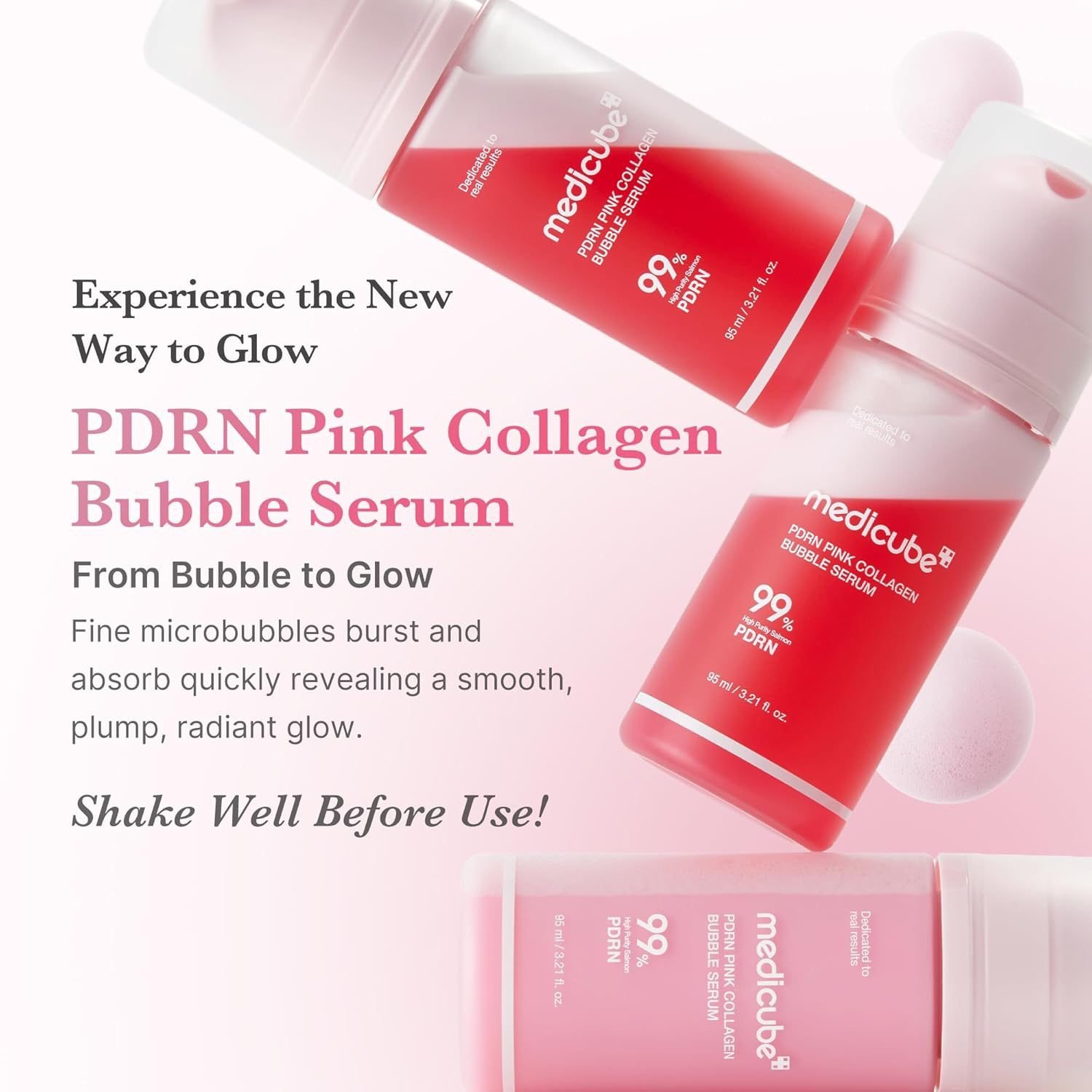 Medicube PDRN Pink Collagen Bubble Serum, 95ml - Image 4